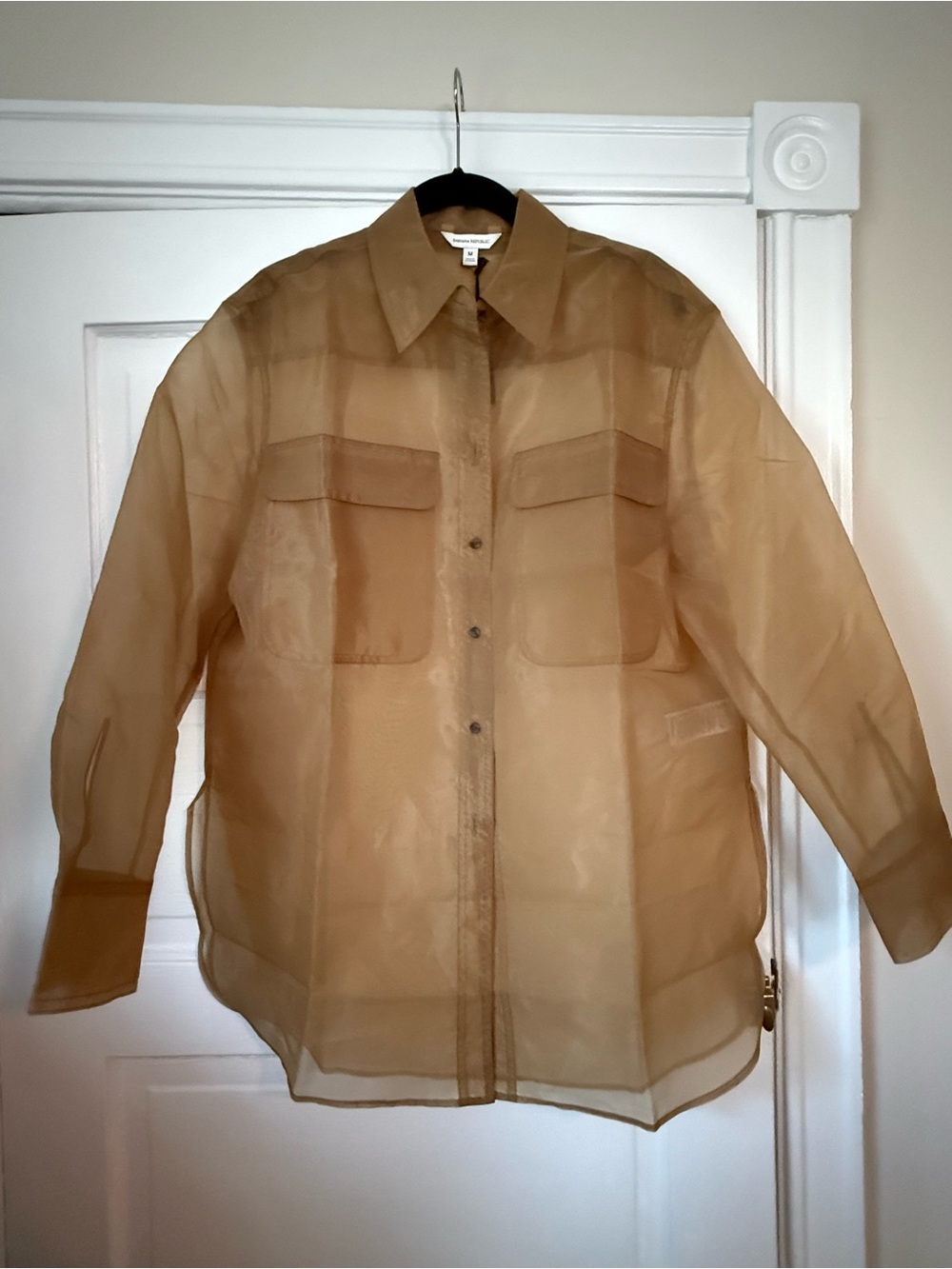 NWT Banana Republic Sheer Organza Button-Down Shirt